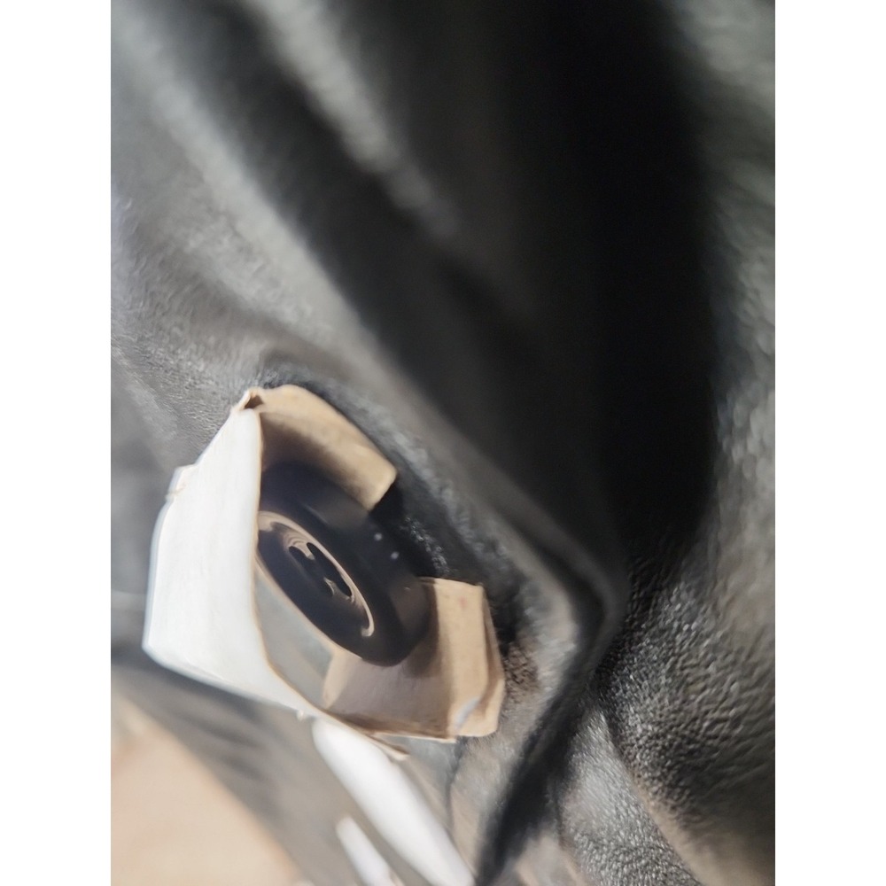 Real Leather Collection Jacket Womens Large Black Leather Button Front Stroller - Picture 4 of 5